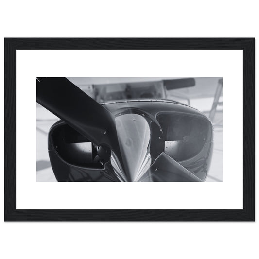 Cessna 172 Nose -  8 x 12 Premium Semi-Glossy Paper Wooden Framed Poster