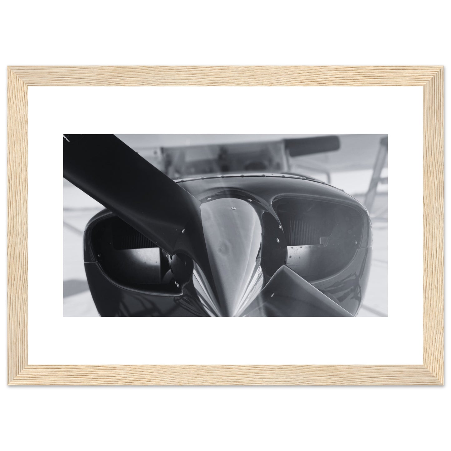 Cessna 172 Nose -  8 x 12 Premium Semi-Glossy Paper Wooden Framed Poster