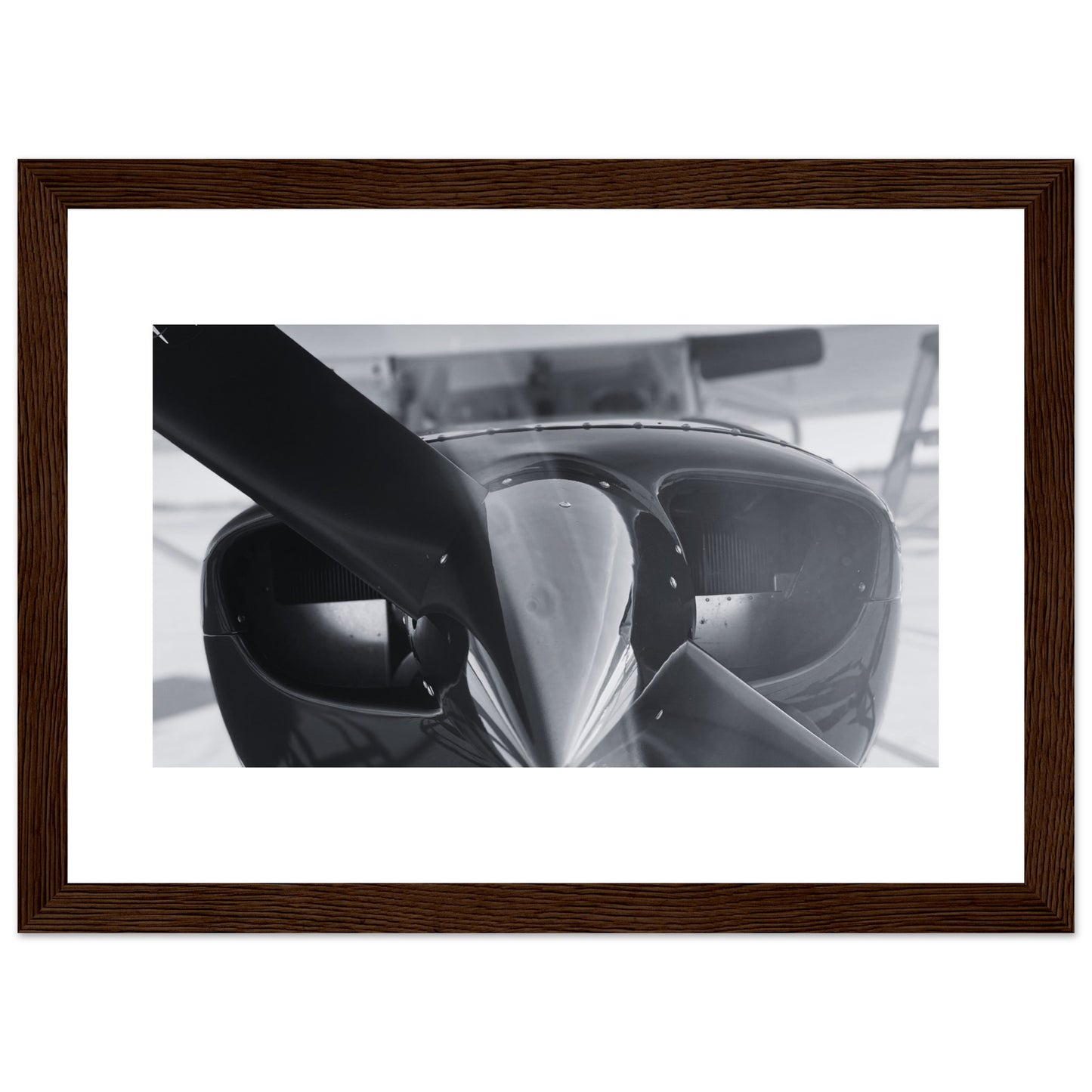 Cessna 172 Nose -  8 x 12 Premium Semi-Glossy Paper Wooden Framed Poster